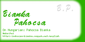 bianka pahocsa business card